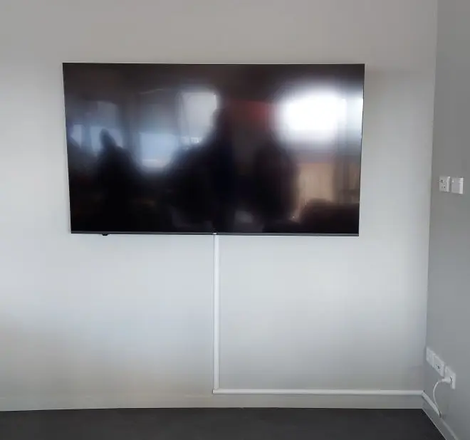 tv mounting with cables concealed on the wall included