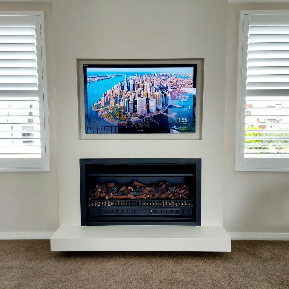 tv mount installation above fireplace